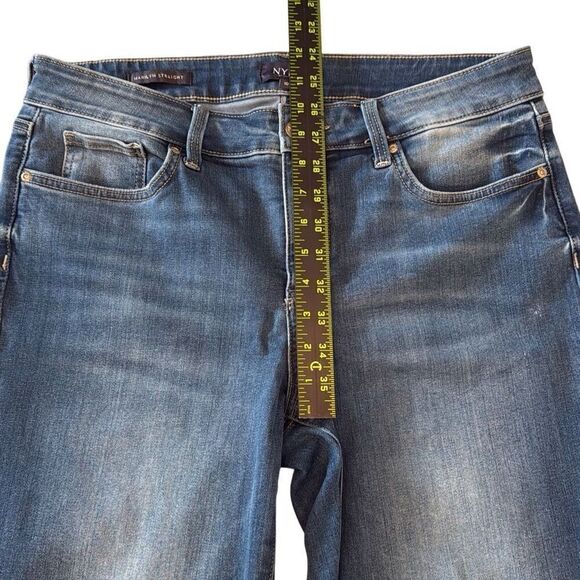 NYDJ Womens Lift Tuck Distressed Marilyn Straight Leg Ankle Jeans Blue Size 10 - Picture 4 of 7